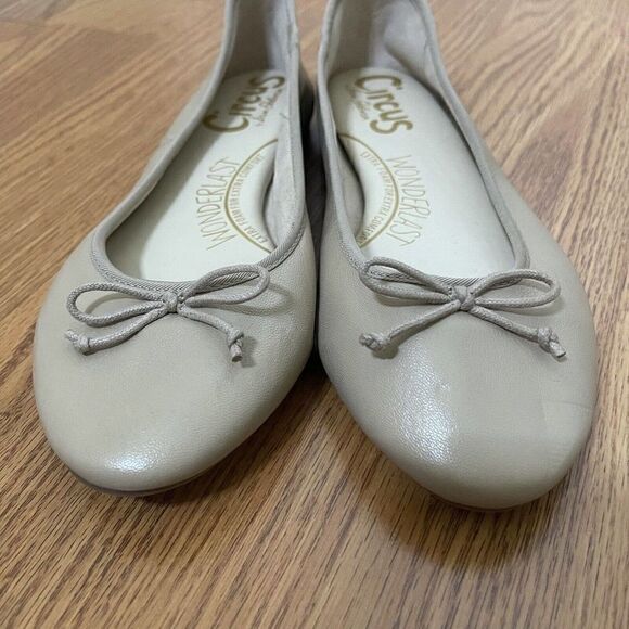 Sam Edelman Taupe beige leather ballet bow flats shoes size US 6.5 - Picture 2 of 4